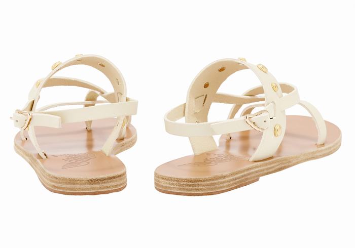 White Ancient Greek Sandals Alethea Bee Women Back-Strap Sandals | ROK2331FW