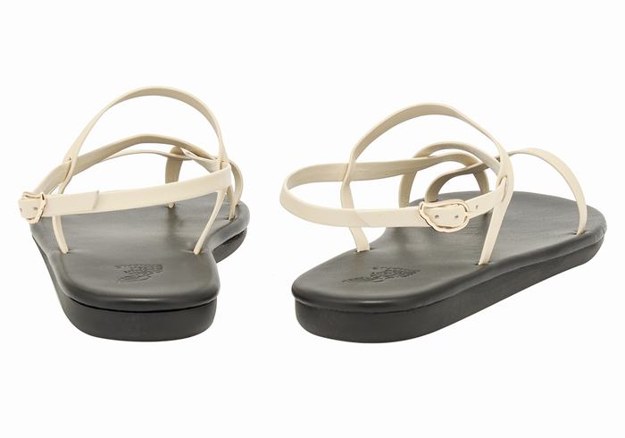 White Ancient Greek Sandals Alethea Women Back-Strap Sandals | TMB3467PW