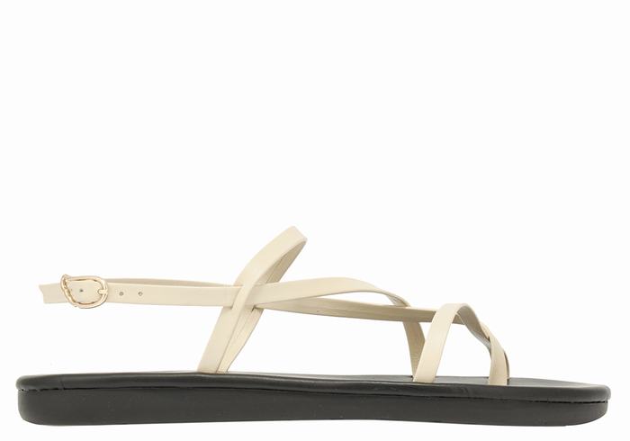 White Ancient Greek Sandals Alethea Women Back-Strap Sandals | TMB3467PW