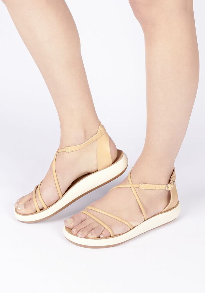 White Ancient Greek Sandals Anastasia Comfort Women Ankle Strap Sandals | USQ5651VD