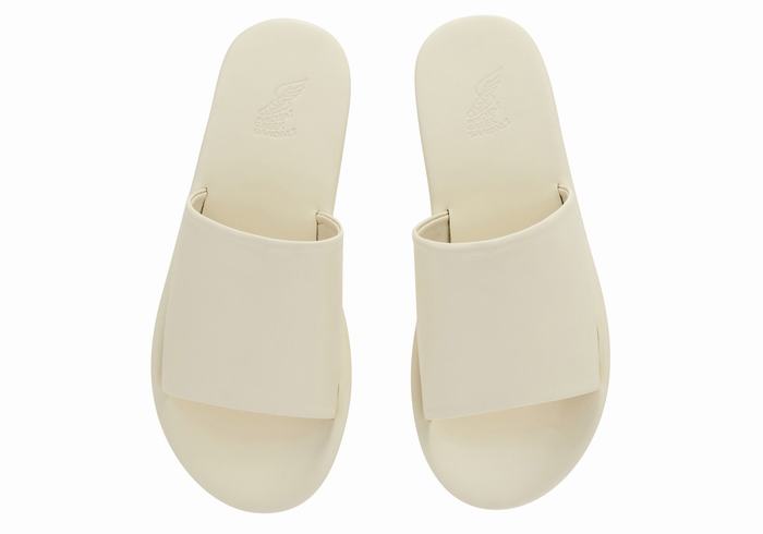 White Ancient Greek Sandals Cerastes Women Slide Sandals | LFK368NS