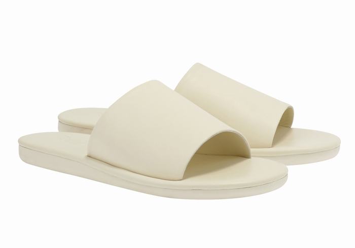 White Ancient Greek Sandals Cerastes Women Slide Sandals | LFK368NS