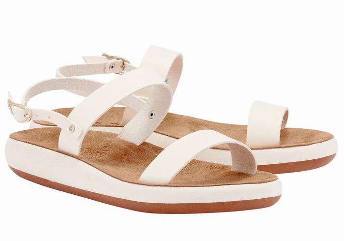 White Ancient Greek Sandals Clio Comfort Women Casual Sandals | UQL8235QY