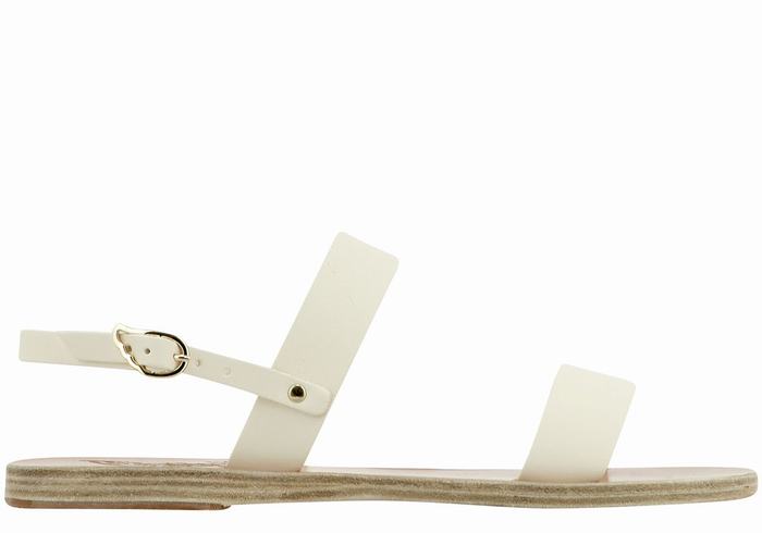 White Ancient Greek Sandals Clio Women Back-Strap Sandals | OWW1851HK