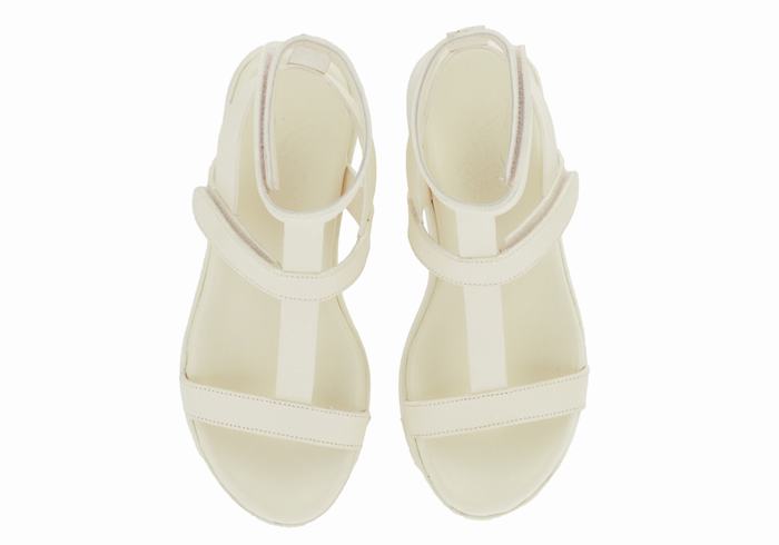 White Ancient Greek Sandals Efrosini Leather Women Platform Sandals | AGI196NE