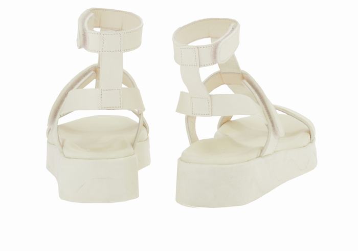 White Ancient Greek Sandals Efrosini Leather Women Platform Sandals | AGI196NE