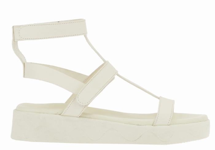 White Ancient Greek Sandals Efrosini Leather Women Platform Sandals | AGI196NE