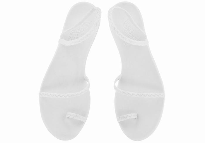 White Ancient Greek Sandals Eleftheria Women Braided Sandals | XOK566SV