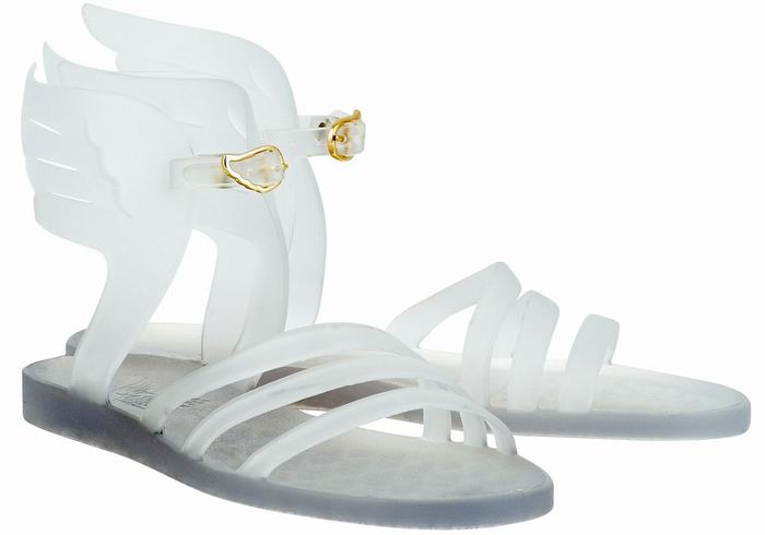 White Ancient Greek Sandals Ikaria Women Ankle Strap Sandals | HTN7723YM