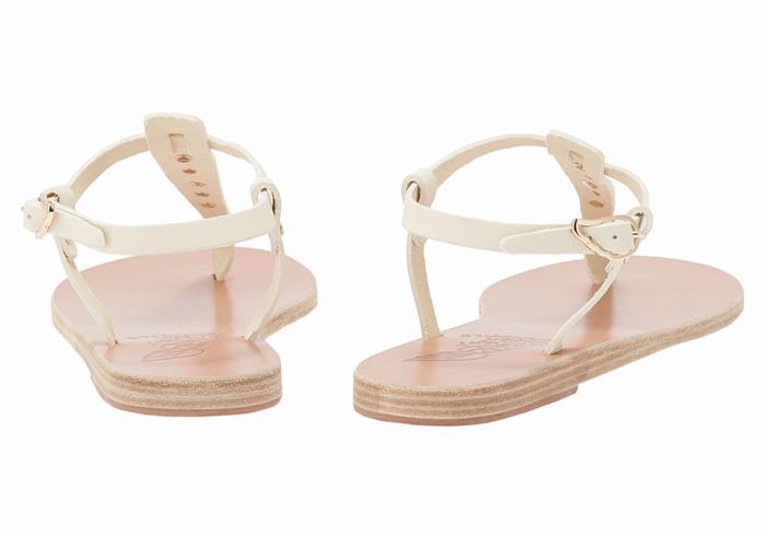 White Ancient Greek Sandals Lito Bee Women Back-Strap Sandals | PSC8177LA