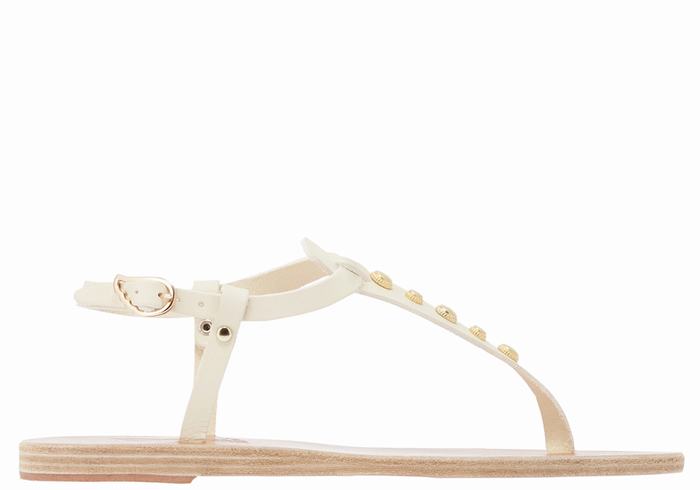 White Ancient Greek Sandals Lito Bee Women Back-Strap Sandals | PSC8177LA