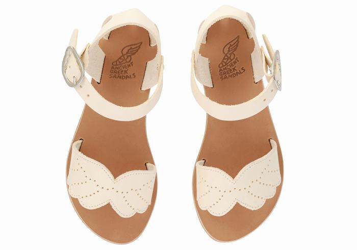 White Ancient Greek Sandals Little Andromeda Soft Kids' Casual Sandals | XLR3925MB