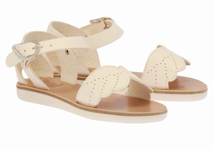 White Ancient Greek Sandals Little Andromeda Soft Kids' Casual Sandals | XLR3925MB