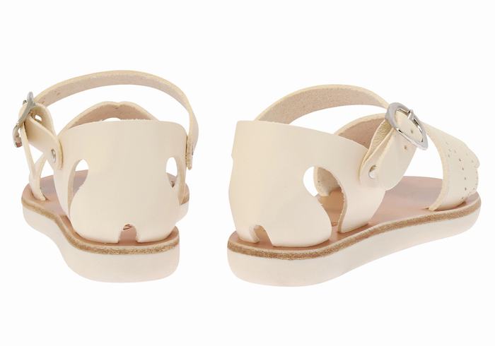 White Ancient Greek Sandals Little Andromeda Soft Kids' Casual Sandals | XLR3925MB