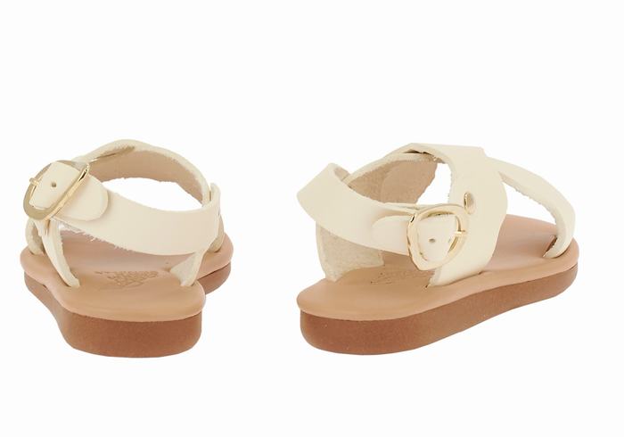 White Ancient Greek Sandals Little Atokos Soft Kids' Casual Sandals | SNS458SP