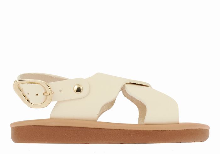 White Ancient Greek Sandals Little Atokos Soft Kids\' Casual Sandals | SNS458SP