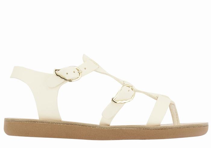 White Ancient Greek Sandals Little Grace Kelly Soft Kids\' Flat Sandals | DLF8863PJ