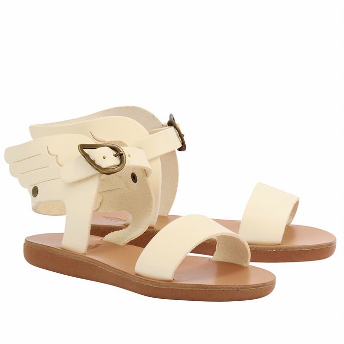 White Ancient Greek Sandals Little Ikaria Soft Kids' Casual Sandals | VJS9917DQ