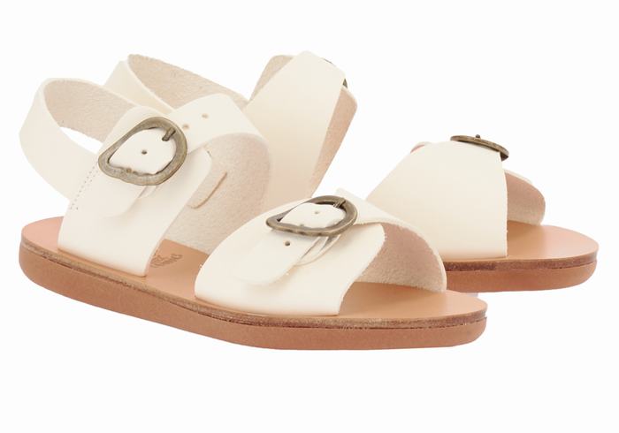 White Ancient Greek Sandals Little Irini Soft Kids' Casual Sandals | ZAZ3734AT
