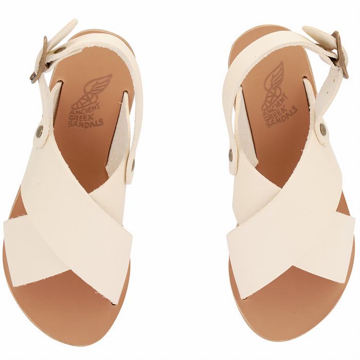 White Ancient Greek Sandals Little Maria Soft Kids' Casual Sandals | BSF6370OV