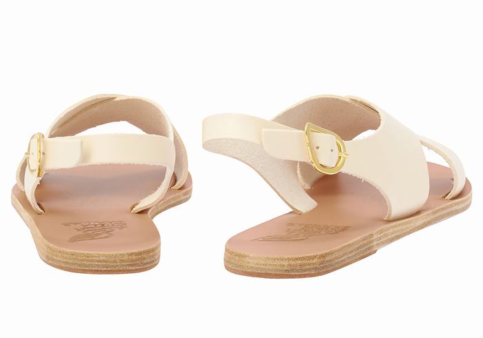 White Ancient Greek Sandals Maria Leather Women Casual Sandals | LLN4735PL