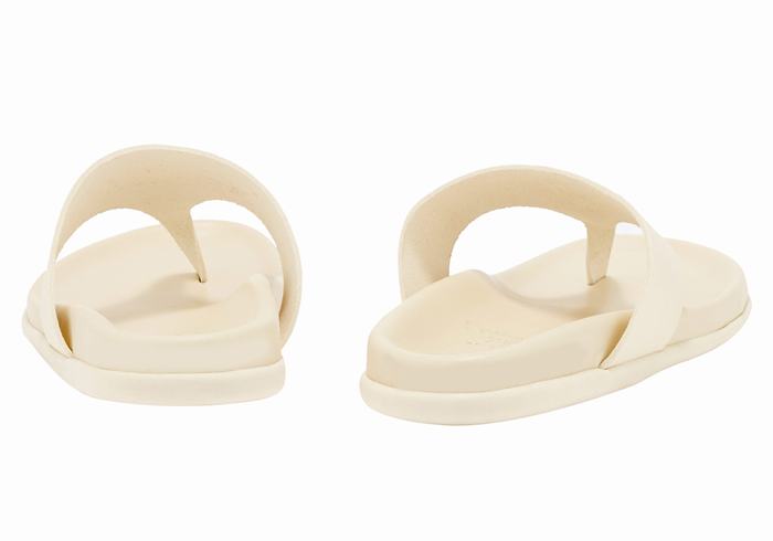 White Ancient Greek Sandals Mera Footbed Women Flip Flops | WBR419XM