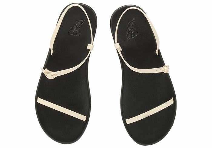 White Ancient Greek Sandals Niove Women Back-Strap Sandals | UBS4773SY