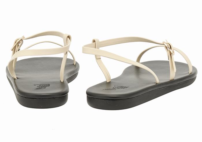 White Ancient Greek Sandals Niove Women Back-Strap Sandals | UBS4773SY