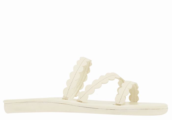 White Ancient Greek Sandals Oceanis Women Slide Sandals | NFN9867IT