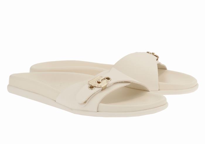 White Ancient Greek Sandals Odi Women Slide Sandals | AQK6720ES