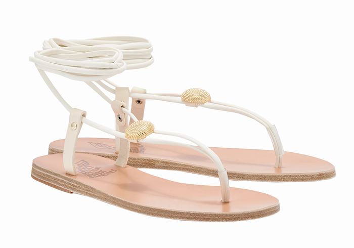 White Ancient Greek Sandals Persephone Women Gladiator Sandals | BZO426PH