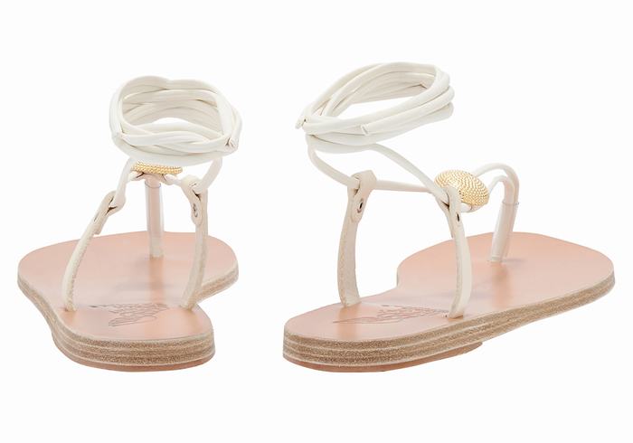 White Ancient Greek Sandals Persephone Women Gladiator Sandals | BZO426PH