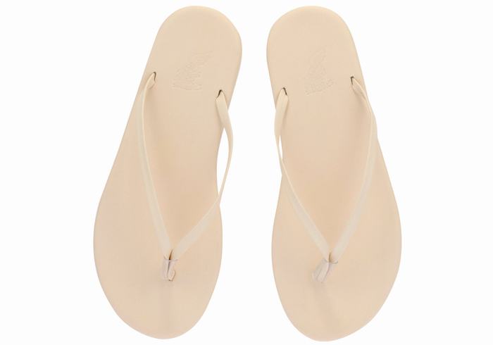 White Ancient Greek Sandals Saionara Women Flip Flops | IUZ6497VD