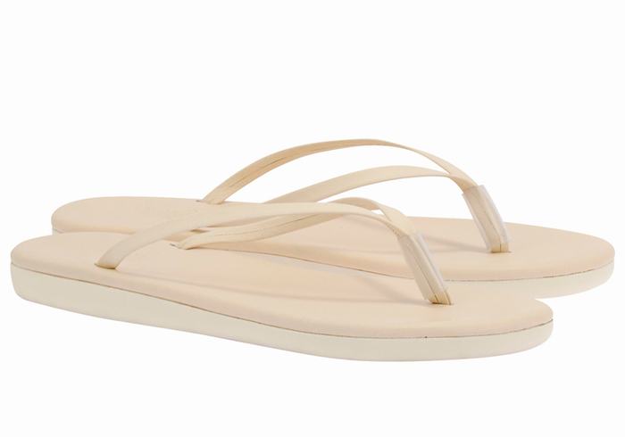 White Ancient Greek Sandals Saionara Women Flip Flops | IUZ6497VD