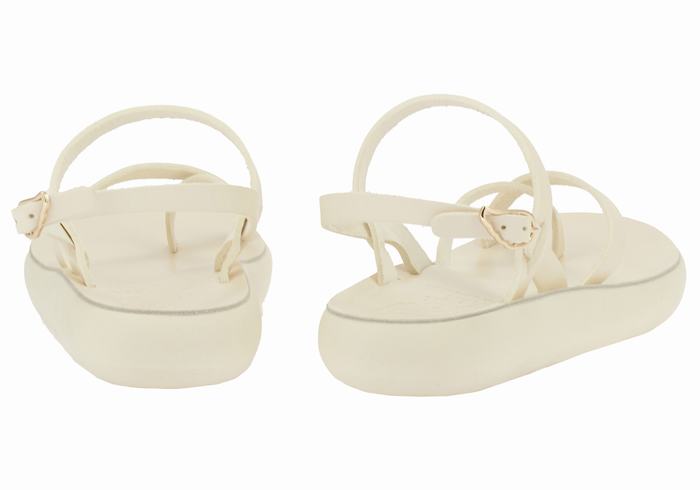 White Ancient Greek Sandals Tereza Comfort Women Back-Strap Sandals | ETU9178YJ