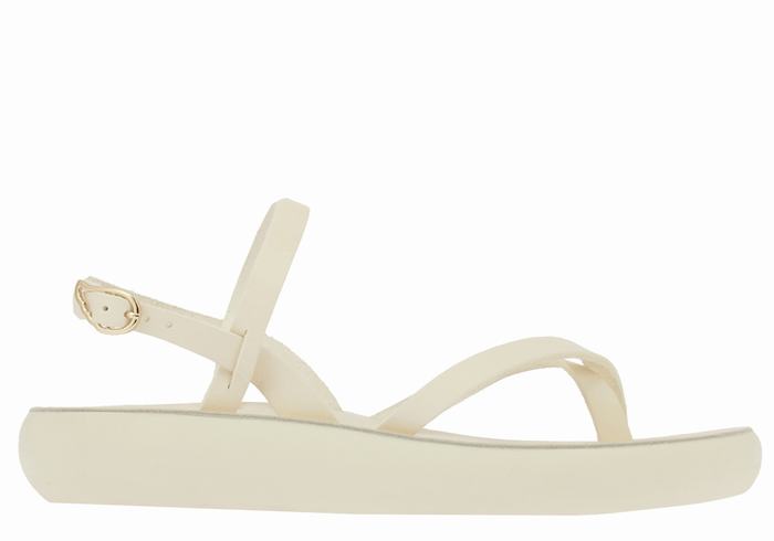 White Ancient Greek Sandals Tereza Comfort Women Back-Strap Sandals | ETU9178YJ