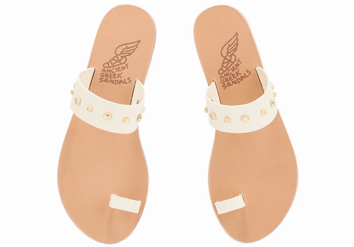 White Ancient Greek Sandals Thalia Bee Women Toe-Post Sandals | CCA6382DE