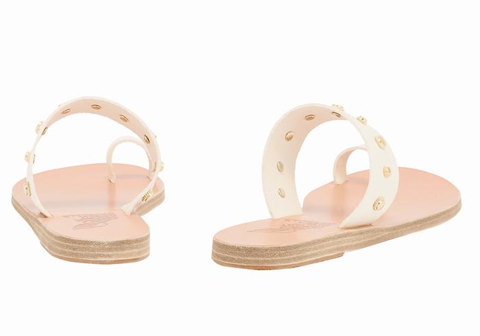 White Ancient Greek Sandals Thalia Bee Women Toe-Post Sandals | CCA6382DE