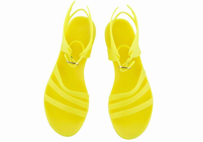 Yellow Ancient Greek Sandals Ikaria Women Ankle Strap Sandals | TRC2352RB